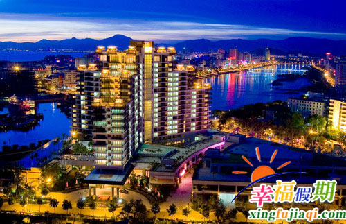 海南三亚鸿洲埃德瑞度假酒店夜景