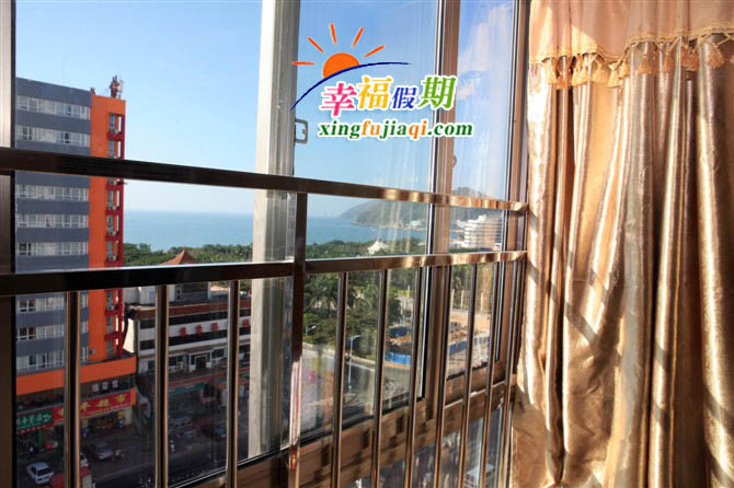 大东海幸福之家驿站海景飘窗阳台蜜月大床房